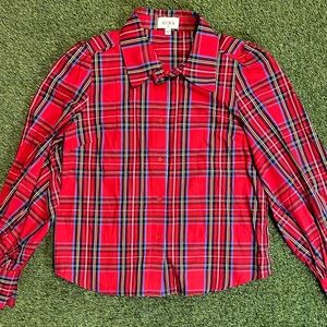 Aura Vibrant Red Plaid Shirt